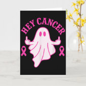 Hey Cancer Ghost Halloween Funny Breast Cancer Awa Karte (Gelbe Blume)