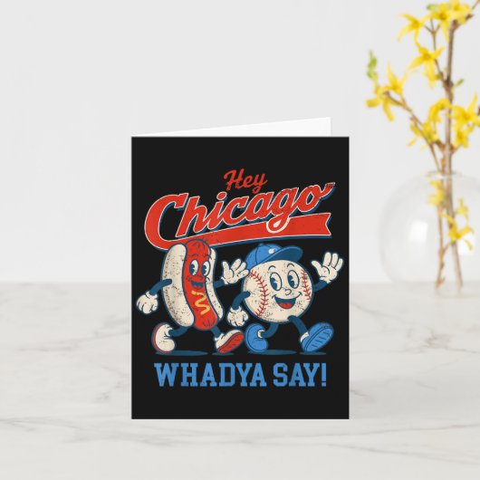 Hey Chicago Whadya sagen Baseball und Hot Dog 4. Karte (Gelbe Blume)