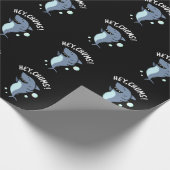 Hey Chums Funny Toothy Shark Pun Geschenkpapier (Ecke)