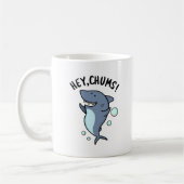 Hey Chums Funny Toothy Shark Pun Kaffeetasse (Links)
