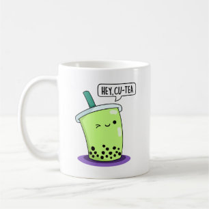 Hey Cu-Tea Funny Boba Tea Pun Kaffeetasse