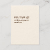 Hey, Cupcake 2 Chubby Visitenkarten Visitenkarte (Rückseite)