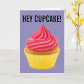 HEY CUPCAKE GEBURTSTAGSKARTEN KARTE (Gelbe Blume)