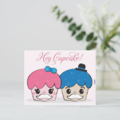 Hey Cupcake Postcard Postkarte (Stehend Vorderseite)