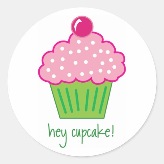 hey cupcake! runder aufkleber (Vorderseite)