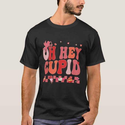 Hey Cupid Retro Groovy Valentine's Day Couple M T-Shirt (Vorderseite)