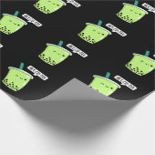 Hey CuTea Funny Boba Tea Pun Dark BG Geschenkpapier (Ecke)