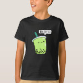 Hey CuTea Funny Boba Tea Pun Dark BG T-Shirt (Vorderseite)