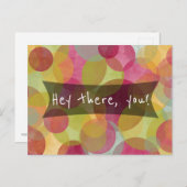 Hey, da! Friendly Red Yellow Orange Green Postkarte (Vorne/Hinten)