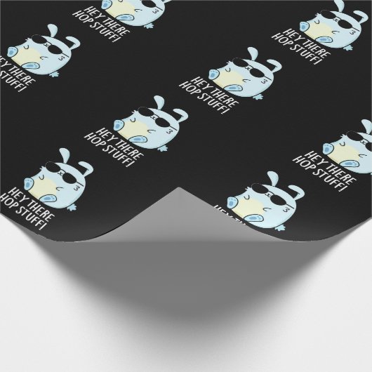 Hey da Hop Stuff Funny Hot Rabbit Pub Dark BG Geschenkpapier (Ecke)