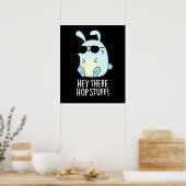 Hey da Hop Stuff Funny Hot Rabbit Pub Dark BG Poster (Küche)