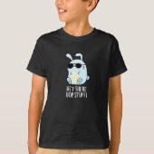 Hey da Hop Stuff Funny Hot Rabbit Pub Dark BG T-Shirt (Vorderseite)