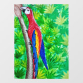 Hey, da ist ein Scarlet-Ara in diesem Baum! Fensteraufkleber (Blatt)