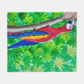 Hey, da ist ein Scarlet-Ara in diesem Baum! Fleecedecke (Vorderseite (Horizontal))