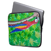 Hey, da ist ein Scarlet-Ara in diesem Baum! Laptopschutzhülle (Vorderseite Links)
