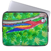 Hey, da ist ein Scarlet-Ara in diesem Baum! Laptopschutzhülle (Vorderseite)
