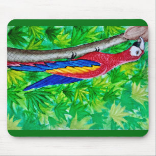 Hey, da ist ein Scarlet-Ara in diesem Baum! Mousepad