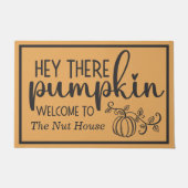 Hey Da Pumpkin Custom Willkommen Fußmatte (Vorderseite)
