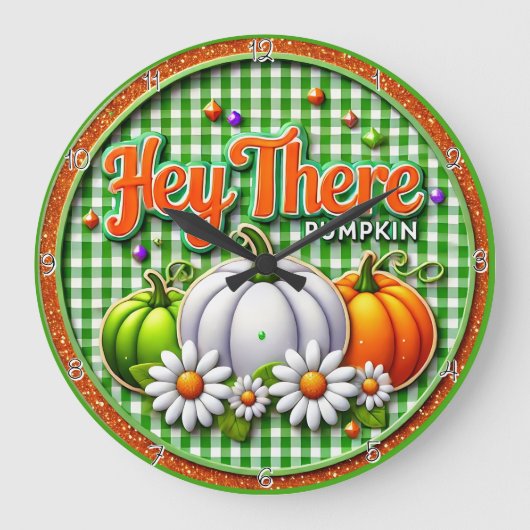 Hey Da Pumpkin Große Wanduhr (Vorderseite)