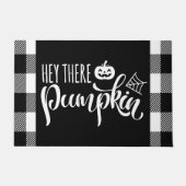 Hey Da Pumpkin Halloween Buffalo Kariert Fußmatte (Vorderseite)
