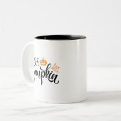 Hey Da Pumpkin Halloween Orange Black Zweifarbige Tasse (Vorderseite Links)