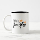 Hey Da Pumpkin Halloween Orange Black Zweifarbige Tasse (Links)