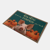 Hey da Pumpkin Mat, Animal Pumpkin Willkommen Fußmatte (Schrägansicht)