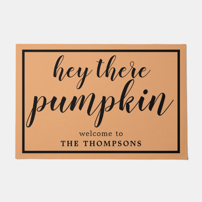 Hey da Pumpkin Orange Fall Trendy Door Mat Fußmatte (Vorderseite)