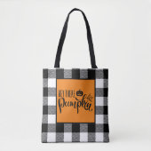 Hey Da Pumpkin Orange Halloween Buffalo Kariert Tasche (Vorderseite)