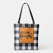 Hey Da Pumpkin Orange Halloween Buffalo Kariert Tasche (Rückseite)