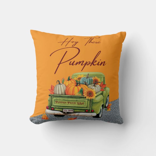 Hey da Pumpkin saisonale Throw Kissen (Vorderseite)