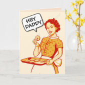 HEY DADDY RETRO FUNNY GREETING CARDS BLANK KARTE (Gelbe Blume)