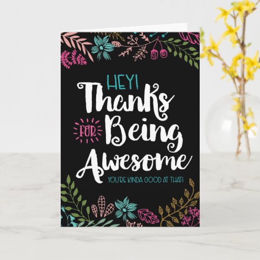 Hey! Danke, dass du Phantastisch bist! Karte (Gelbe Blume)