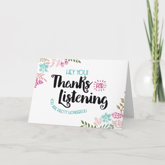 Hey! Danke fürs Zuhören! Du bist wunderbar! (Vorderseite)