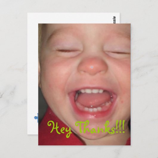 Hey, danke! postkarte (Vorne/Hinten)