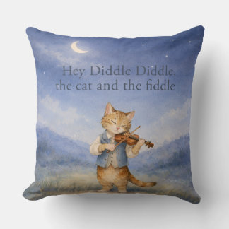Hey Diddle Diddle Cat and Fiddle Storybook Nursery Kissen