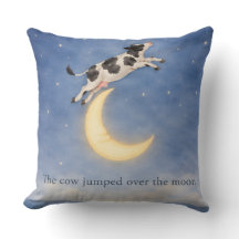 Hey Diddle Diddle Cow Over the Moon Pillow