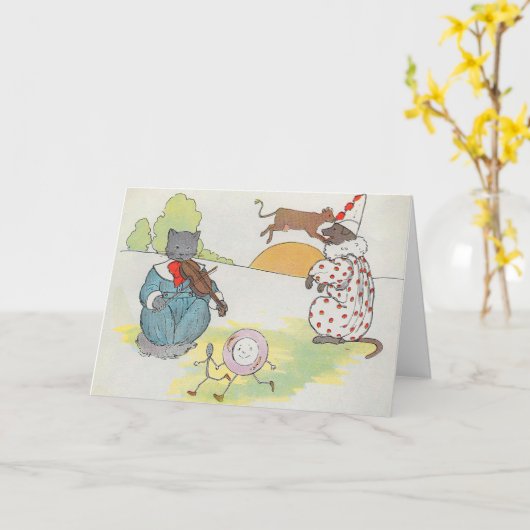 Hey Diddle Diddle die Katze und den Fiddle Rhyme Karte (Gelbe Blume)