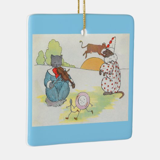 Hey Diddle Diddle die Katze und den Fiddle Rhyme Keramikornament (Rechts)