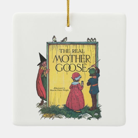 Hey Diddle Diddle die Katze und den Fiddle Rhyme Keramikornament (Rückseite)