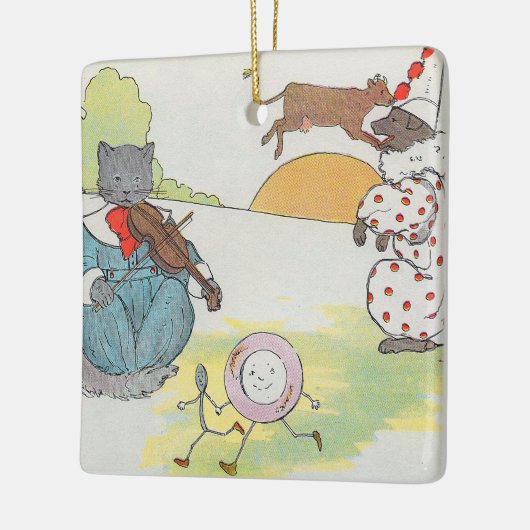 Hey Diddle Diddle die Katze und den Fiddle Rhyme Keramikornament (Links)