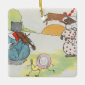 Hey Diddle Diddle die Katze und den Fiddle Rhyme Keramikornament (Vorderseite)