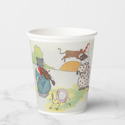 Hey Diddle Diddle die Katze und den Fiddle Rhyme Pappbecher (Vorderseite)