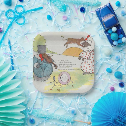 Hey Diddle Diddle die Katze und den Fiddle Rhyme Pappteller (Party)