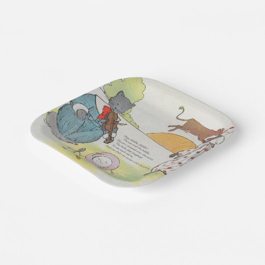Hey Diddle Diddle die Katze und den Fiddle Rhyme Pappteller (Gewinkelt)