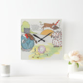 Hey Diddle Diddle die Katze und den Fiddle Rhyme Quadratische Wanduhr (Zuhause)