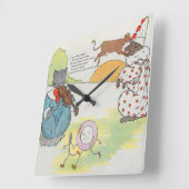 Hey Diddle Diddle die Katze und den Fiddle Rhyme Quadratische Wanduhr (Winkel)