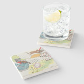 Hey Diddle Diddle die Katze und den Fiddle Rhyme Steinuntersetzer (Seitenansicht)