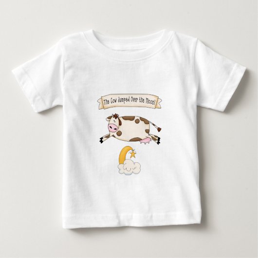 Hey Diddle Diddle, die Kuh sprang über den Mond Baby T-shirt (Vorderseite)