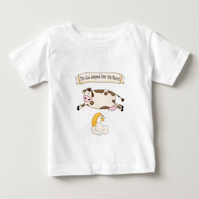 Hey Diddle Diddle, die Kuh sprang über den Mond Baby T-shirt (Vorderseite)